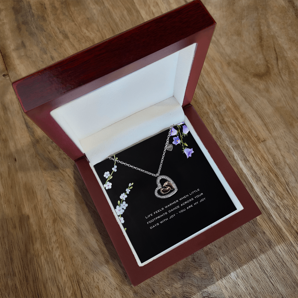 Baby Feet Heart Necklace