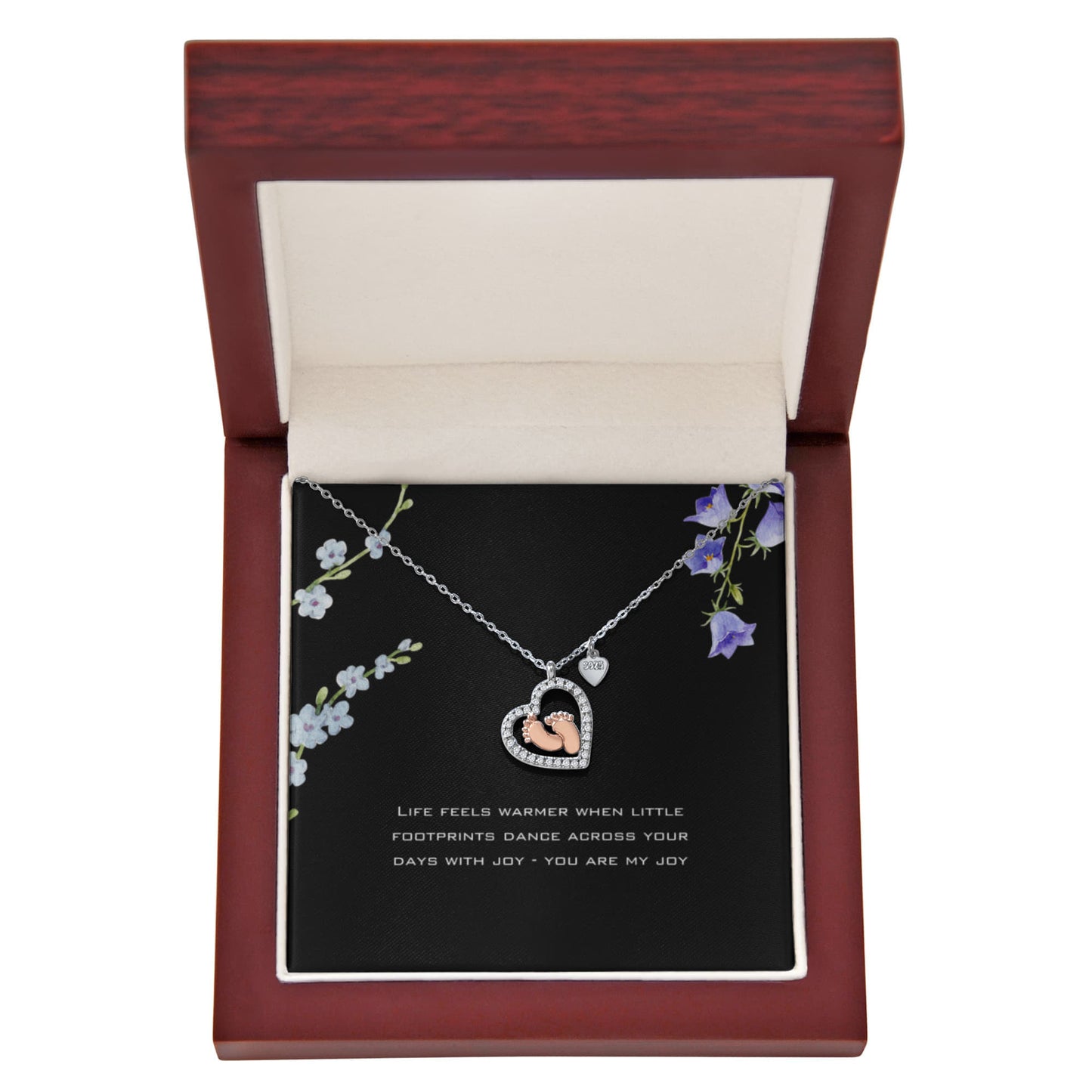 Baby Feet Heart Necklace
