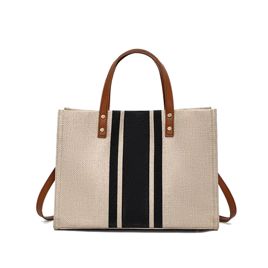 Stripe Canvas Bucket Handbags  