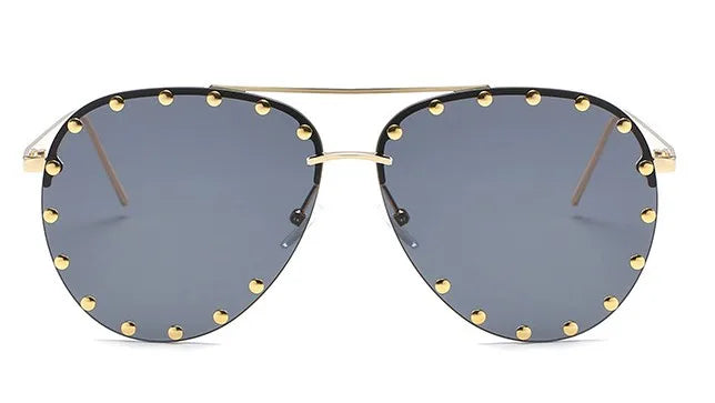 Metal Rivet Pilot Sunglasses  