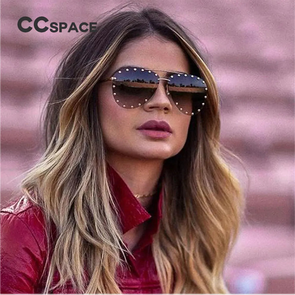 Metal Rivet Pilot Sunglasses  