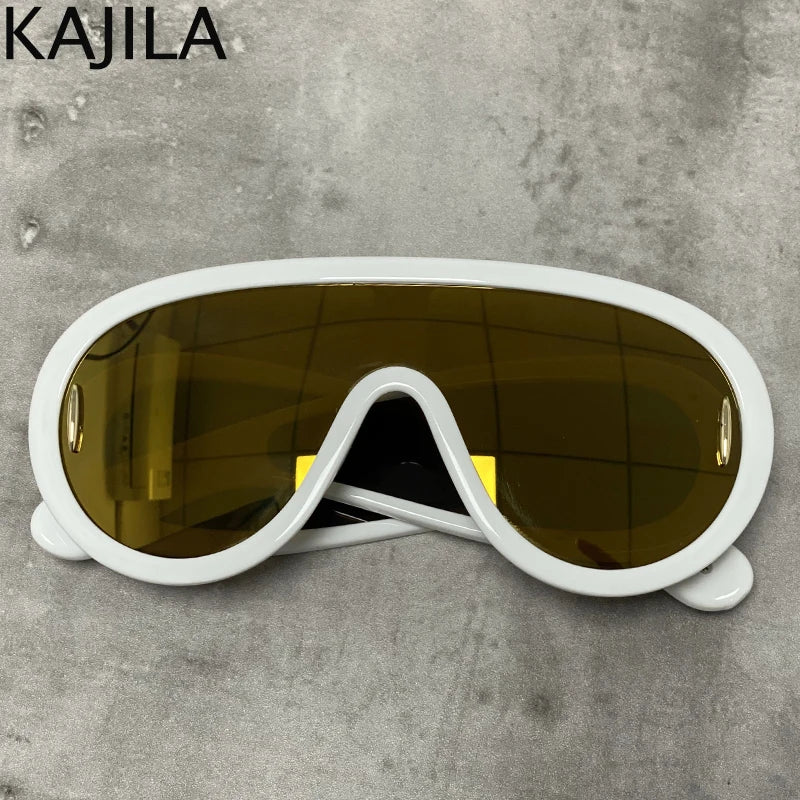 Oversized Wave Mask One-Piece Sunglasses  