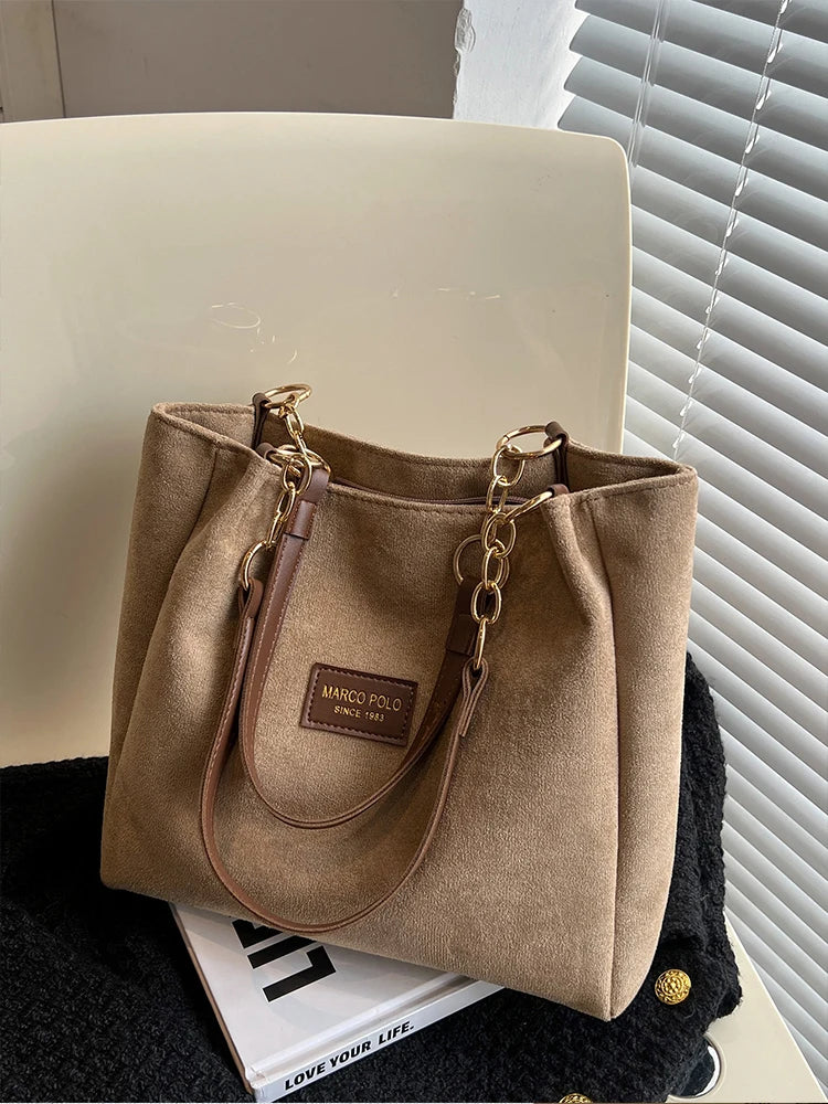 Large Suede Stylish Tote Bag  