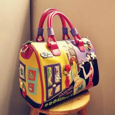 Candy Color Tote Italian Leather Bags  