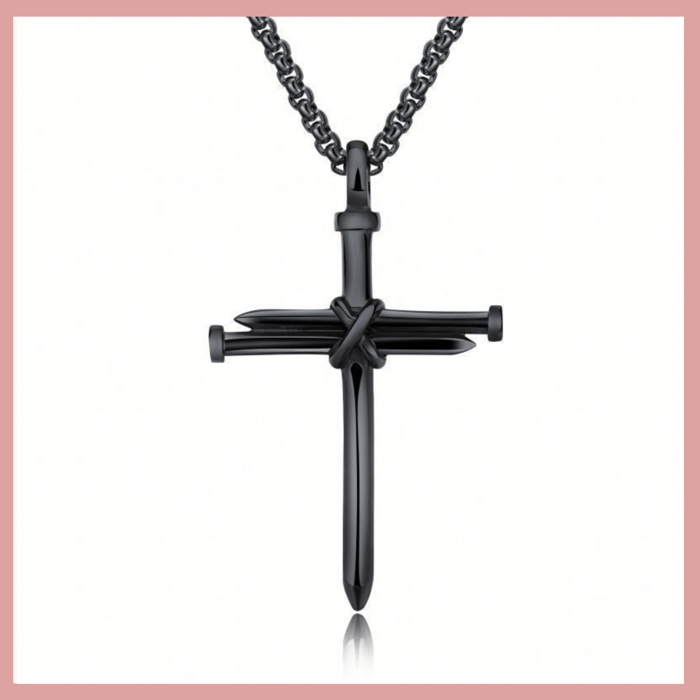 Iron Nail Cross Pendant Necklace Stainless Steel