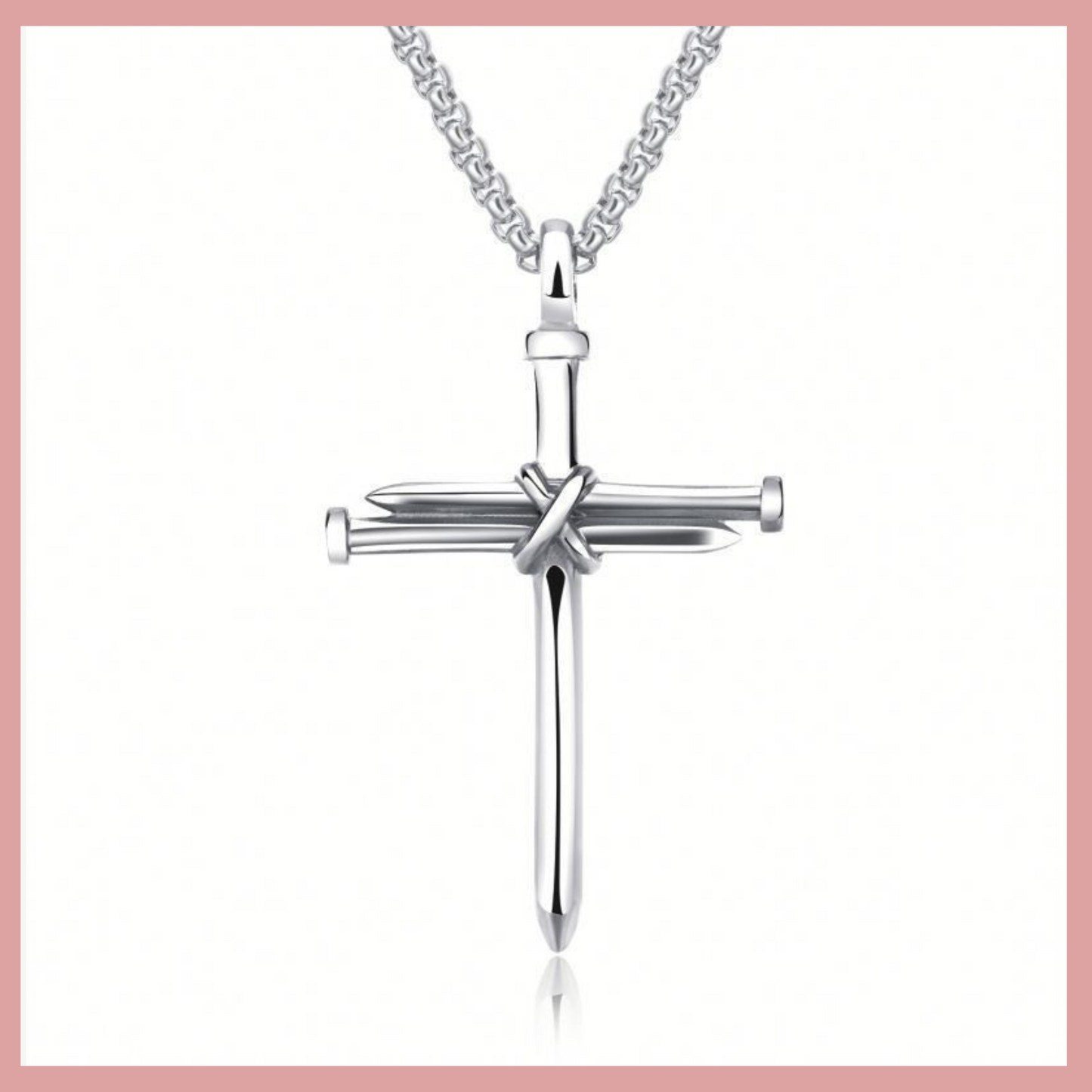 Iron Nail Cross Pendant Necklace Stainless Steel