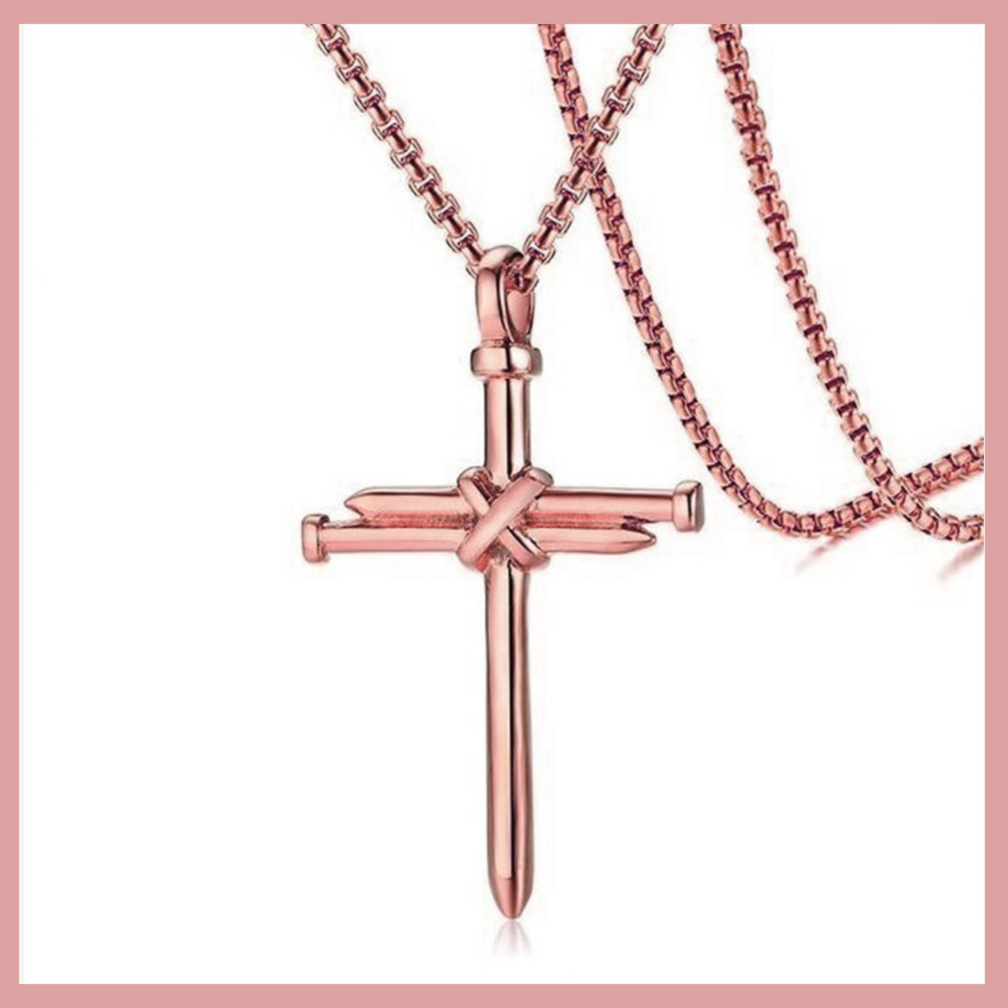 Iron Nail Cross Pendant Necklace Stainless Steel