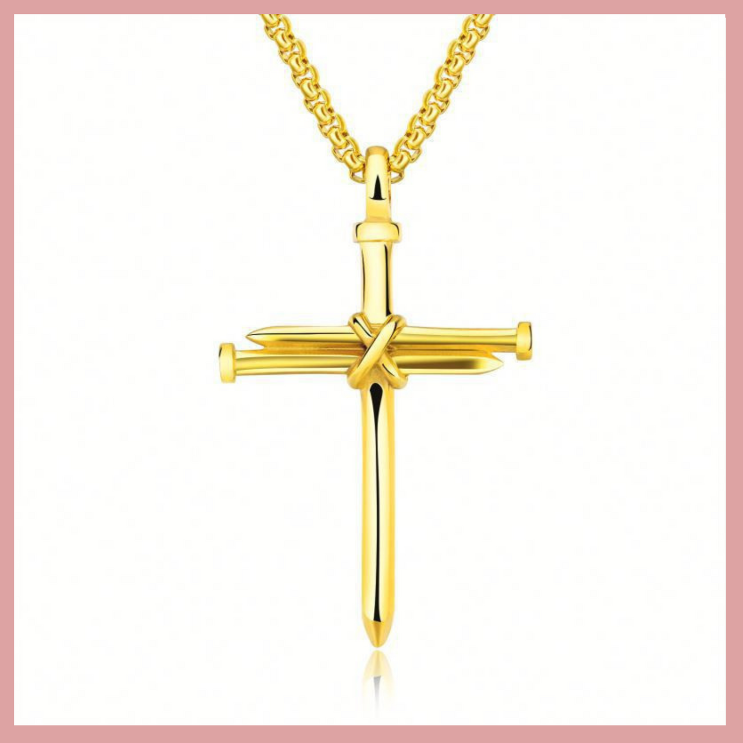 Iron Nail Cross Pendant Necklace Stainless Steel