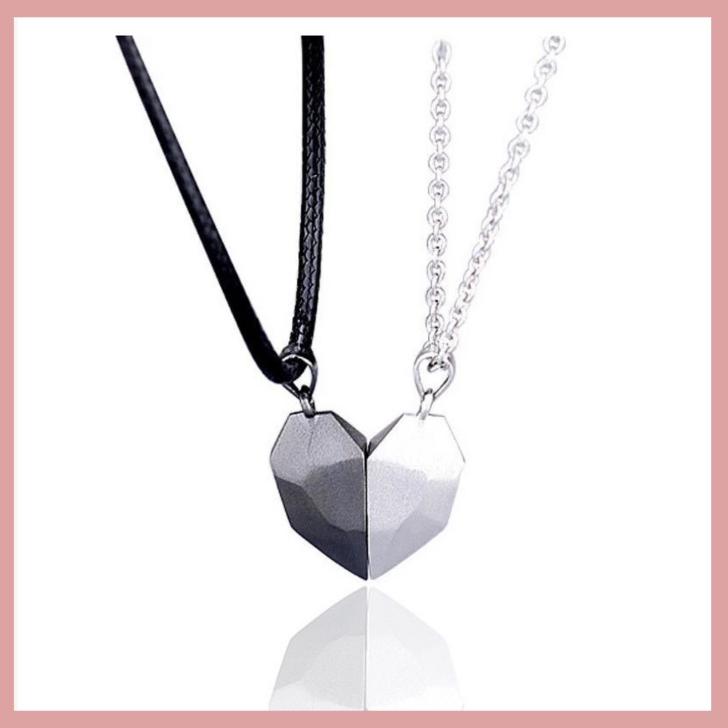 Magnetic Lovers Matching Heart Pendant