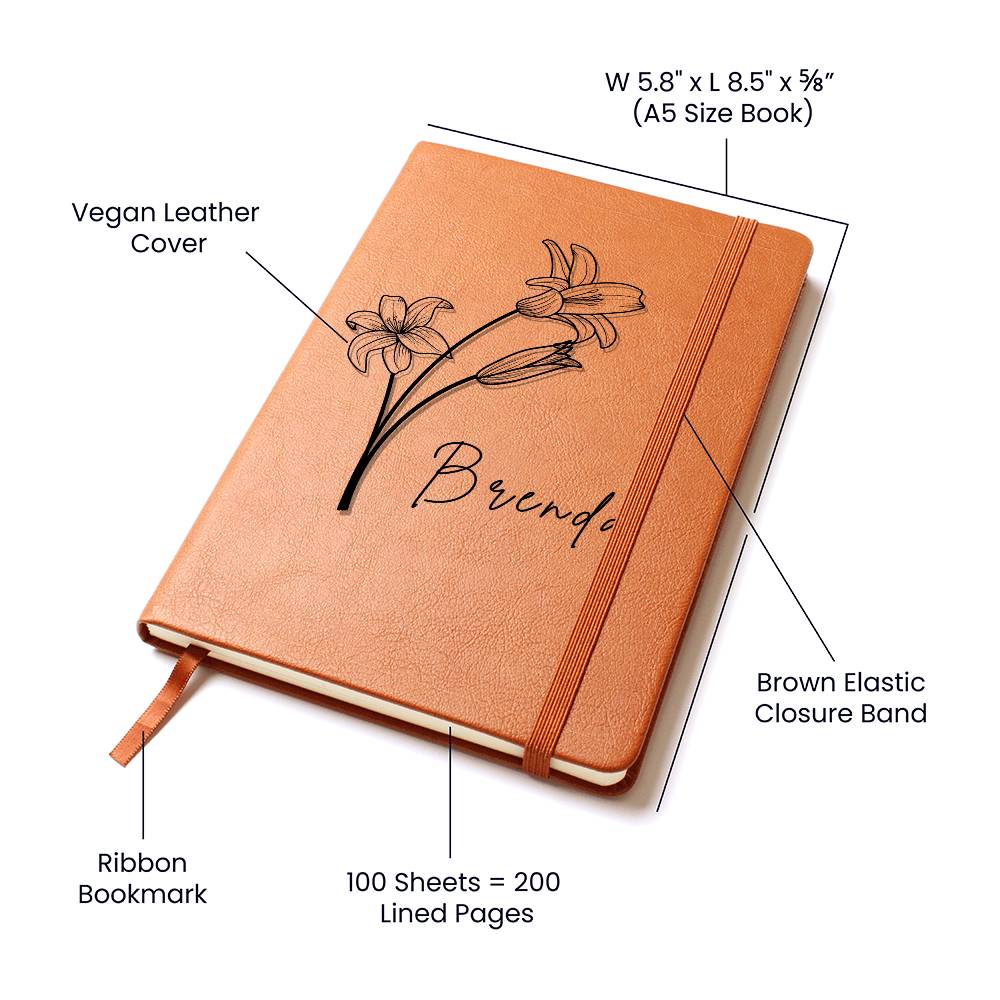 Personalized Flower Name Journal